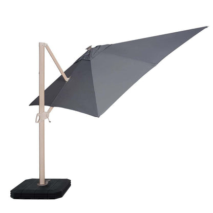 Homeflair - Atlas 2.4m x 3.3m Rectangular Wood Effect Rotating Cantilever Parasol