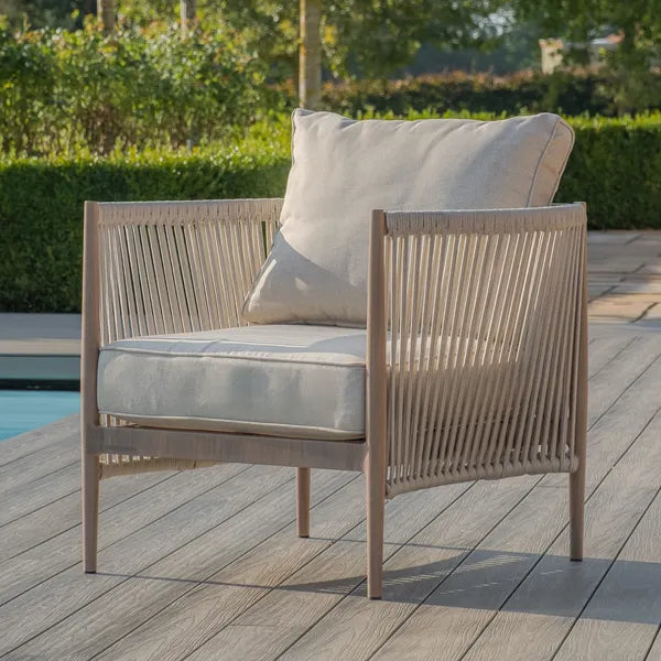 Havana Rope Weave Small Corner Sofa Set with Rectangular Coffee Table & Armchair