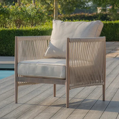Havana Rope Weave Small Corner Sofa Set with Rectangular Coffee Table & Armchair