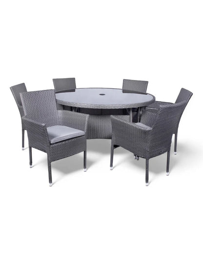 Malaga 6 Seater Fixed Dining Set