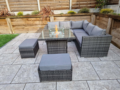 Signatyre Weave - GEORGIA corner gas firepit set | GEOR0150_MILA0433