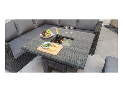 Signature Weave - GEORGIA Corner Hi/Low Dining Set Grey With Ice Bucket |  GEOR0405