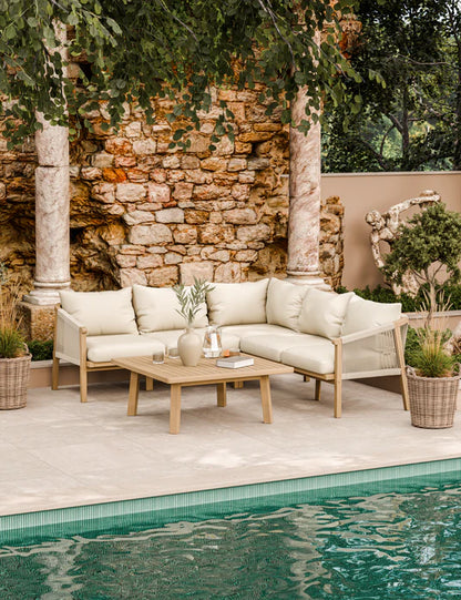 Roma 5 Seater Corner Lounge Set with 90cm Square Coffee Table