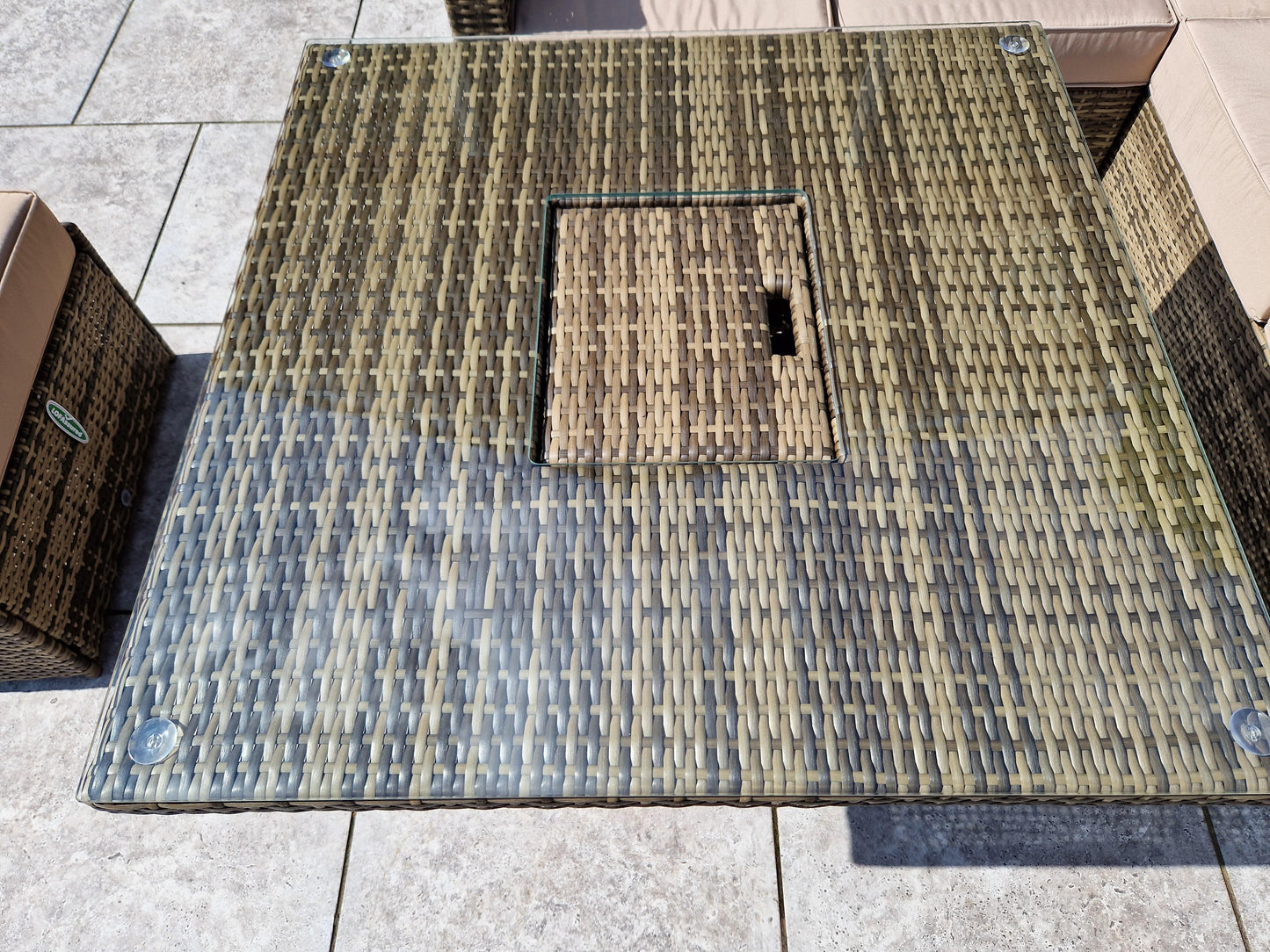 Signature Weave - GEORGIA Corner Hi/Low Dining Set Nature/Brown With Ice Bucket | GEOR0413