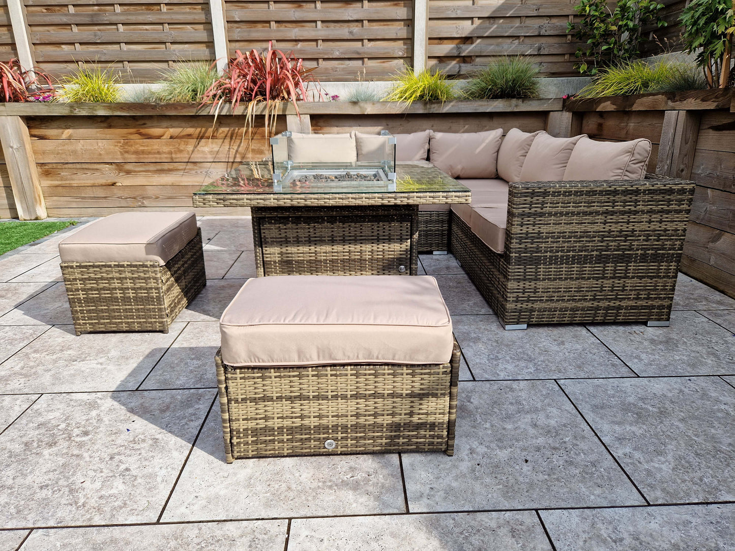 Signature Weave - GEORGIA corner gas firepit set | GEOR0149_MILA0482