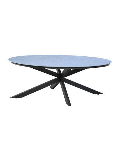Aspen 6 Seater Ellipse Ceramic Glass Dining Set with Aspen Rope Chairs
