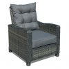 Molly Grey Rattan 3 Seater + 2 Chairs + Coffee Table by Homeflair