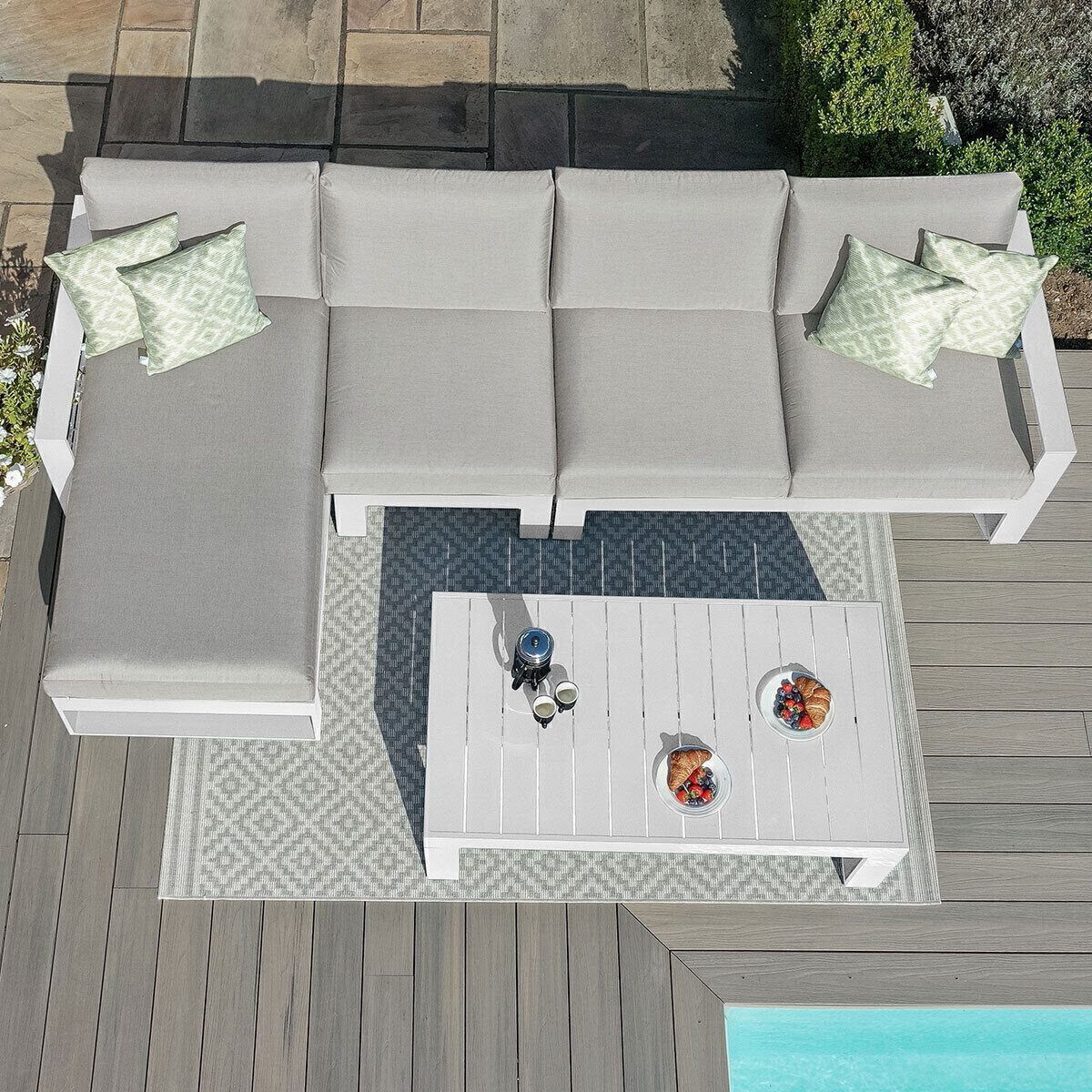 Homeflair – Amalfi Chaise Aluminium Sofa Set