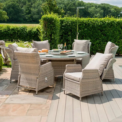Cotswold Reclining 8 Seat Round Rattan Dining Set