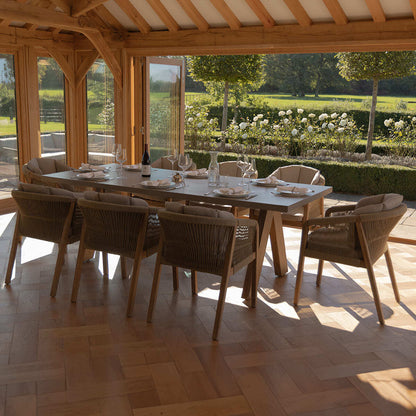 Homeflair - Martinique Rope Weave 6 Seat Round Dining Set