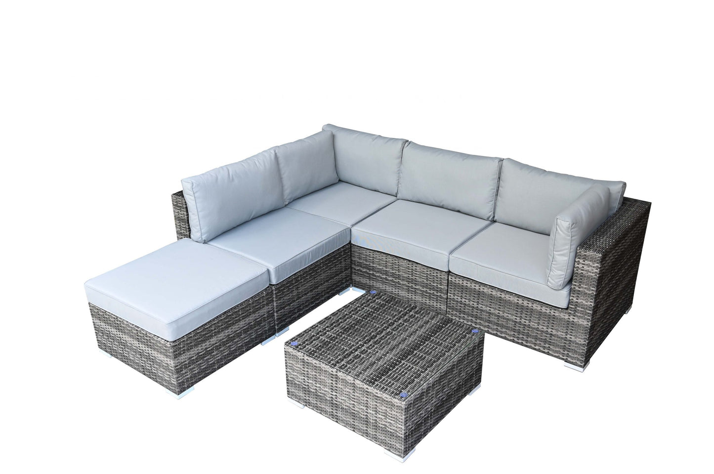 Heritage Rattan Grey Modular Corner Sofa Set