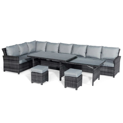 Homeflair - Extending Kingston Rattan Corner Dining Set – Brown