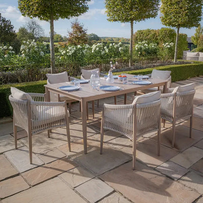 Havana Rope Weave 8 Seat Square Dining Set
