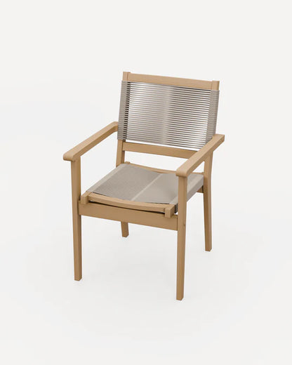 Roma 80cm Round Sunray Bistro Set with Roma Rope Stacking Chairs