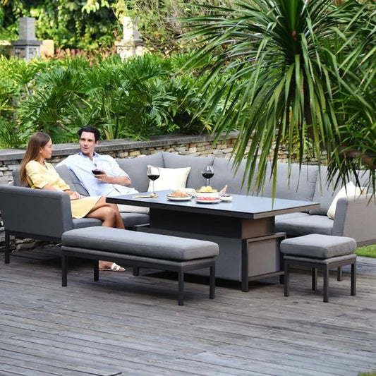 Homeflair – Outdoor Fabric Pulse Rectangular Corner Dining Set