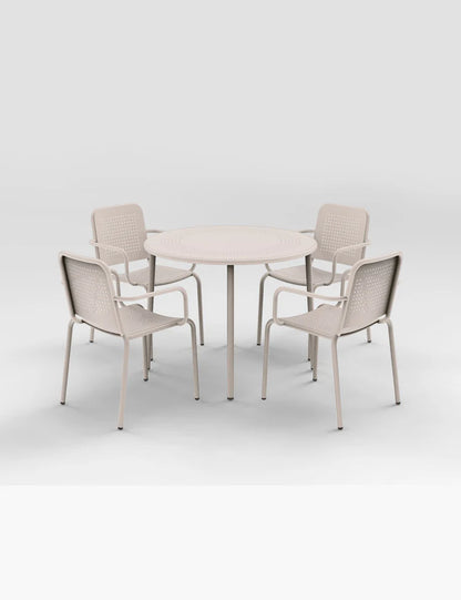 Porto 4 Seater Round Dining Set in Champagne
