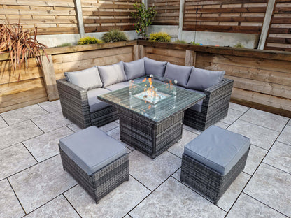 Signatyre Weave - GEORGIA corner gas firepit set | GEOR0150_MILA0433