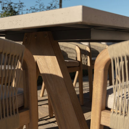 Homeflair - Martinique Rope Weave 6 Seat Round Dining Set