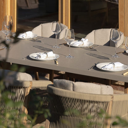Homeflair - Martinique Rope Weave 6 Seat Round Dining Set