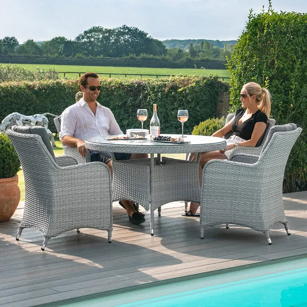 Maze - Ascot 8 Seat Oval Rattan Dining Set with Lazy Susan & Weatherproof Cushions