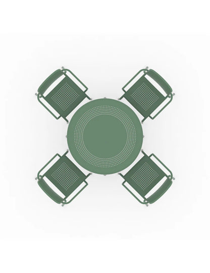 Porto 4 Seater Round Dining Set in Olive