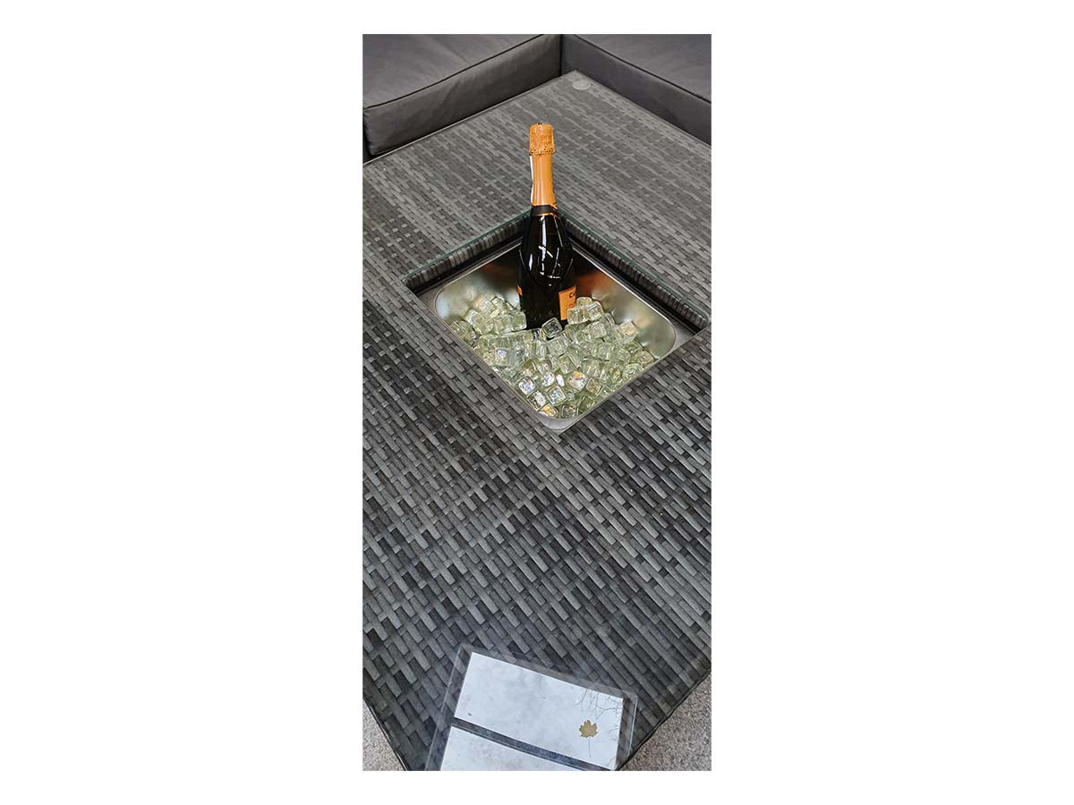 Signature Weave - GEORGIA Corner Hi/Low Dining Set Grey With Ice Bucket |  GEOR0405