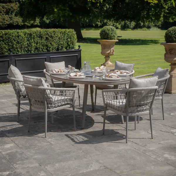 Monaco Rope Weave 4 Seat Round Dining Set