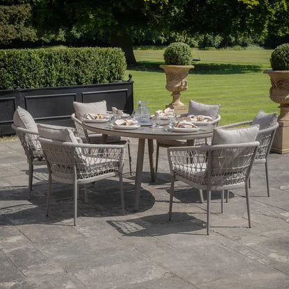 Monaco Rope Weave 4 Seat Round Dining Set