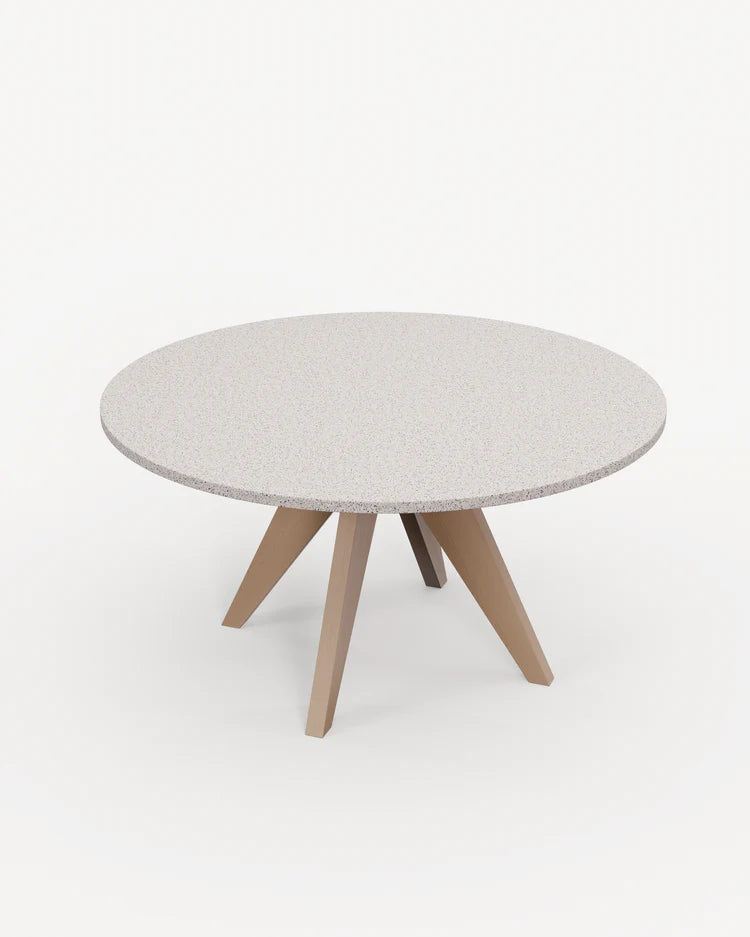 Astral 6 Seater Round Concrete Terrazzo Dining Set with Sol Dining Chairs