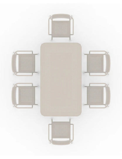 Porto 6 Seater Rectangular Dining Set in Champagne