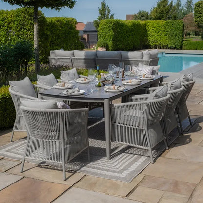 Maldives Rope Weave 4 Seat Round Dining Set with Lazy Susan