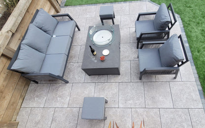 Bettina 3 Seater + 2 Armchairs + 2 Stools with Firepit Table | Bett0427