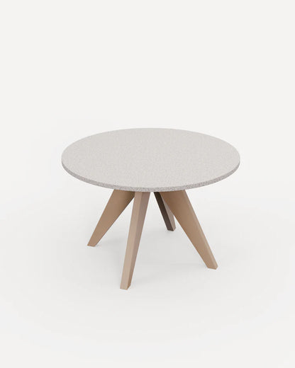 Astral 4 Seater Round Terrazzo Concrete Dining Set with Sol Dining Chairs