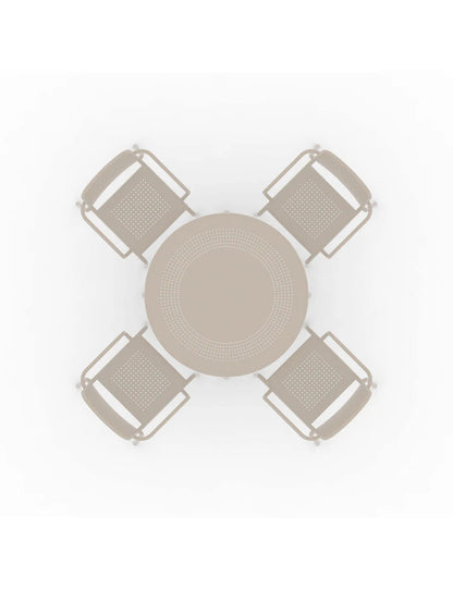 Porto 4 Seater Round Dining Set in Champagne