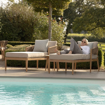 Homeflair - Porto Rope Weave Double Sunlounger Set