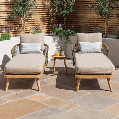 Homeflair - Bali Rope Weave Double Sunlounger Set