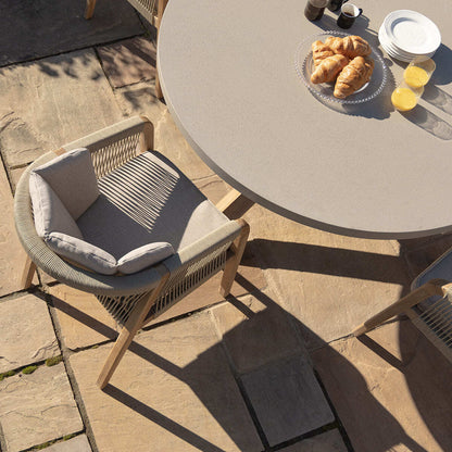 Homeflair - Martinique Rope Weave 4 Seat Round Dining Set