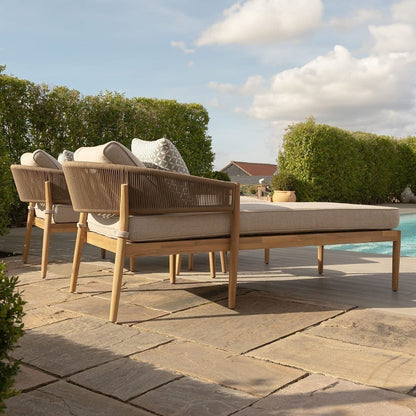 Homeflair - Porto Rope Weave Double Sunlounger Set