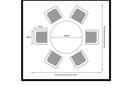 Malaga 6 Seater Fixed Dining Set