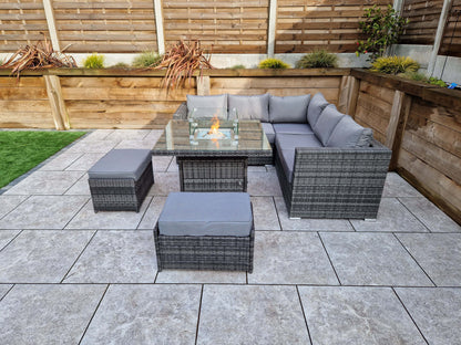 Signatyre Weave - GEORGIA corner gas firepit set | GEOR0150_MILA0433