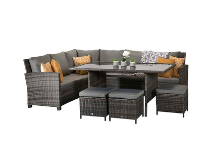 Signature Weave - Charlotte Firepit Corner Dining Set | CHAR0156_VIEN0432