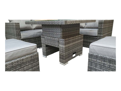 Signature Weave - GEORGIA Corner Hi/Low Dining Set Grey With Ice Bucket |  GEOR0405