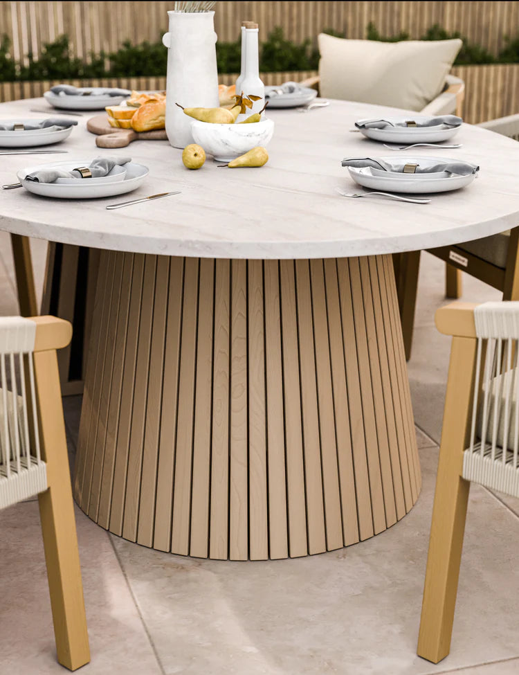 Saturn 6 Seater Ellipse D Conical Dining Set with Roma Dining Chairs