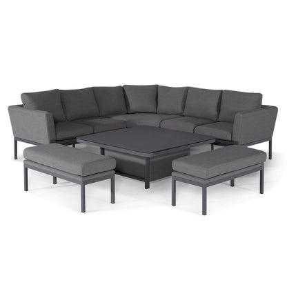 Homeflair – Outdoor Fabric Pulse Deluxe Square Corner Simple Dining Set