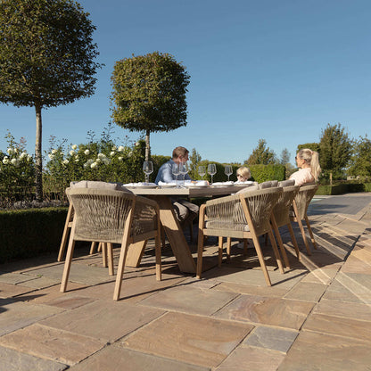 Homeflair - Martinique Rope Weave 6 Seat Round Dining Set
