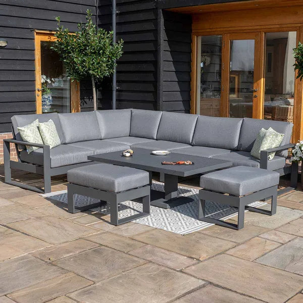 Homeflair -Amalfi Square Aluminium Corner Dining Set