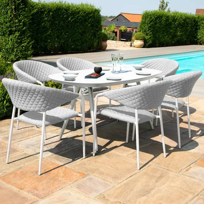 Outdoor Fabric Pebble 8 Seat Rectangular Dining Set