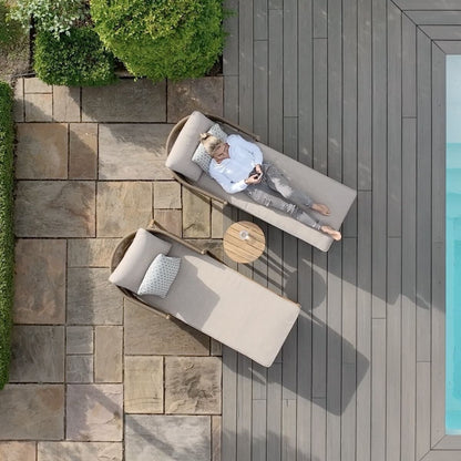 Homeflair - Porto Rope Weave Double Sunlounger Set
