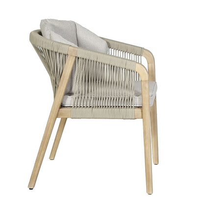 Homeflair - Martinique Rope Weave 6 Seat Round Dining Set