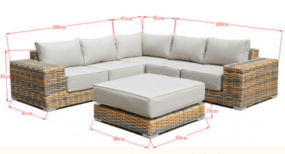 Rattan Brown Malibu Corner Sofa Set
